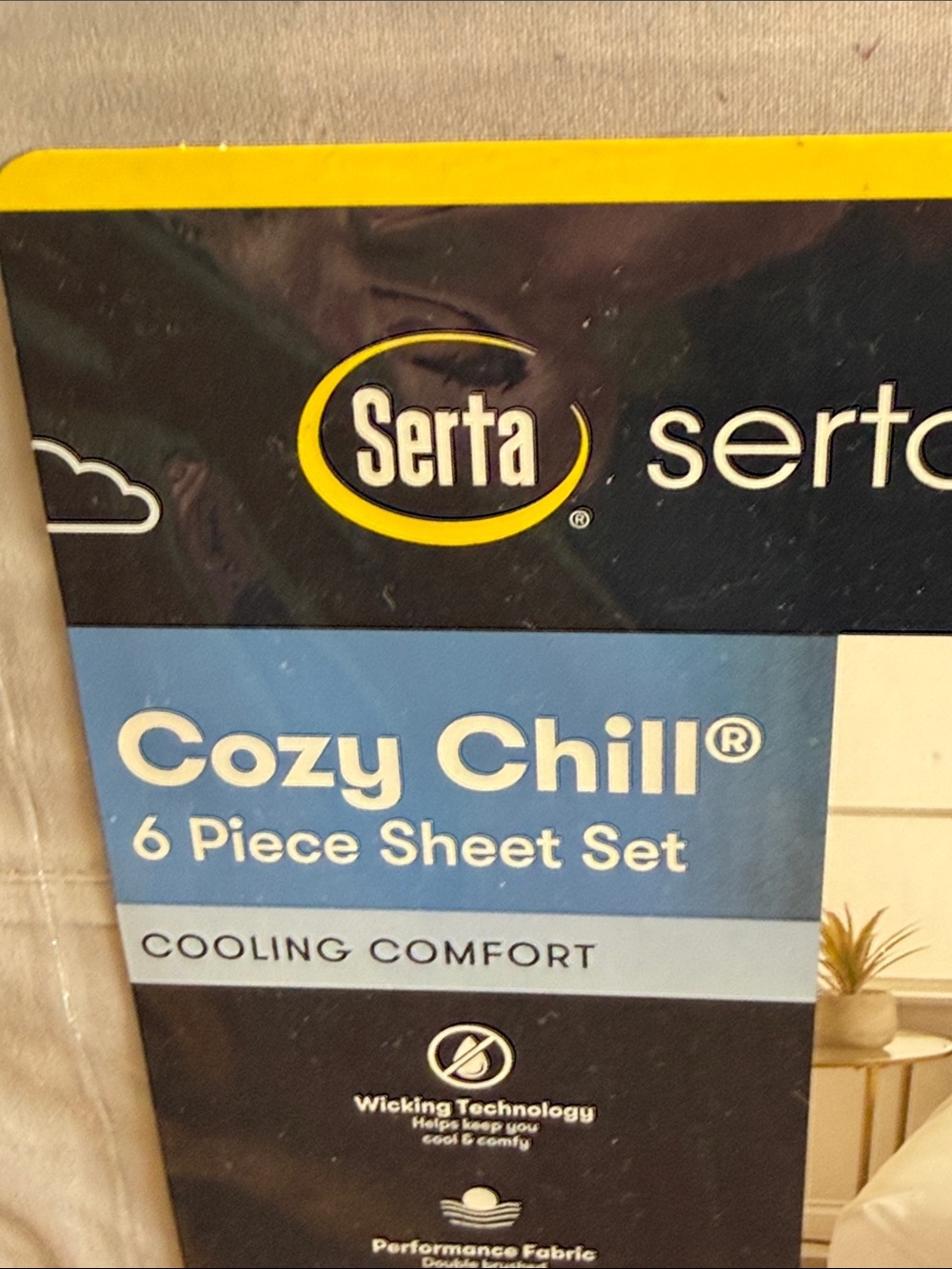Serta Cozy Chill 6-Piece Full Sheet Set - Light Gray. - Picture 10 of 12